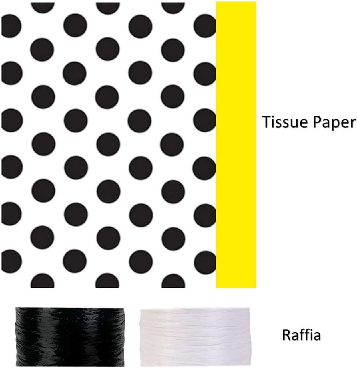 Sunflower Gift Bags - Assorted Sizes Bundled with Coordinating Tissue Paper and Raffia Ribbon (Sunflower Polka Dot): Health & Personal Care