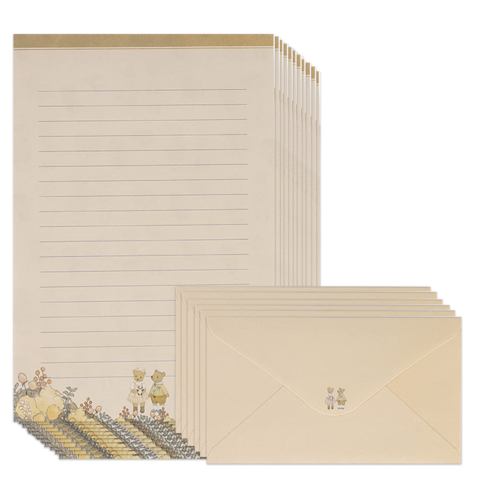 Stationery Paper Envelopes Set Lined 60 Letter Writing Papers and 30 Envelopes Set Flower Printed Letter Writing Paper Stationary A5 for Christmas New Year Birthday Wedding Invitation Gifts Card