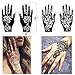 Glitter Henna Tattoo Stencils Kit, Temporary Tattoo Stencils for Kids Adults, Body Art Painting Stencils Reusable, Henna Stencils Flower Butterfly Designs (15 Pcs)