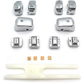 HTTMT MT420-001-CD Chrome Hand Controls Switch Housing Buttons Caps Cover Compatible with Harley Touring 1996-2013 FLHTCU/FLHTK/FLTR/FLTRU and 2009-2013 FLHTCUTG