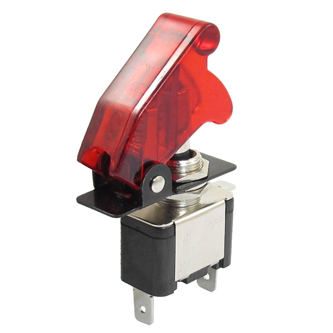 Sourcingmap DC 20A 12V 2 Position SPST ON-Off 3 Pin Toggle Switch w Red Cap