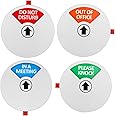 Kichwit Privacy Sign for Office Door, Do Not Disturb, Out of Office, Please Knock, In a Meeting, Conference Sign for Offices, 5 Inch, Silver