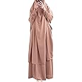 IKADEX Prayer Clothes for Muslim Women Islamic Abaya Suit Maxi Skirt + Khimar Hijab 2pcss Burka Jilbab Kaftan