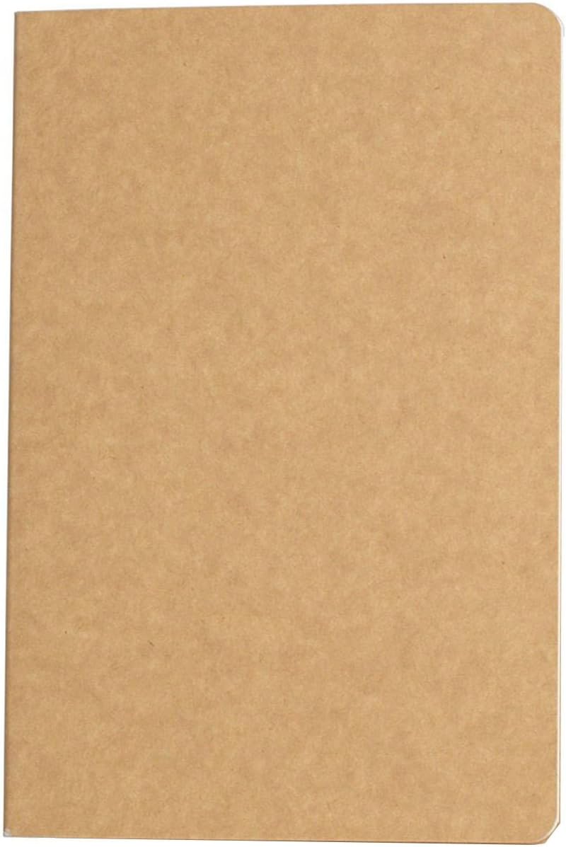 RIANCY Vintage Style Kraft Brown Notebook Soft Cover Writing Journal Diary Notepad Things To Do List B5 (Blank 1 Pack, B5)
