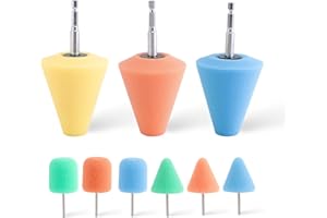 Polishing Cone ZFE 9 PCS Sponge Buffing for Automotive Car Wheel Hub Care, Metal Polish Buffing Polishing Ball for Aluminum and Stainless Steel