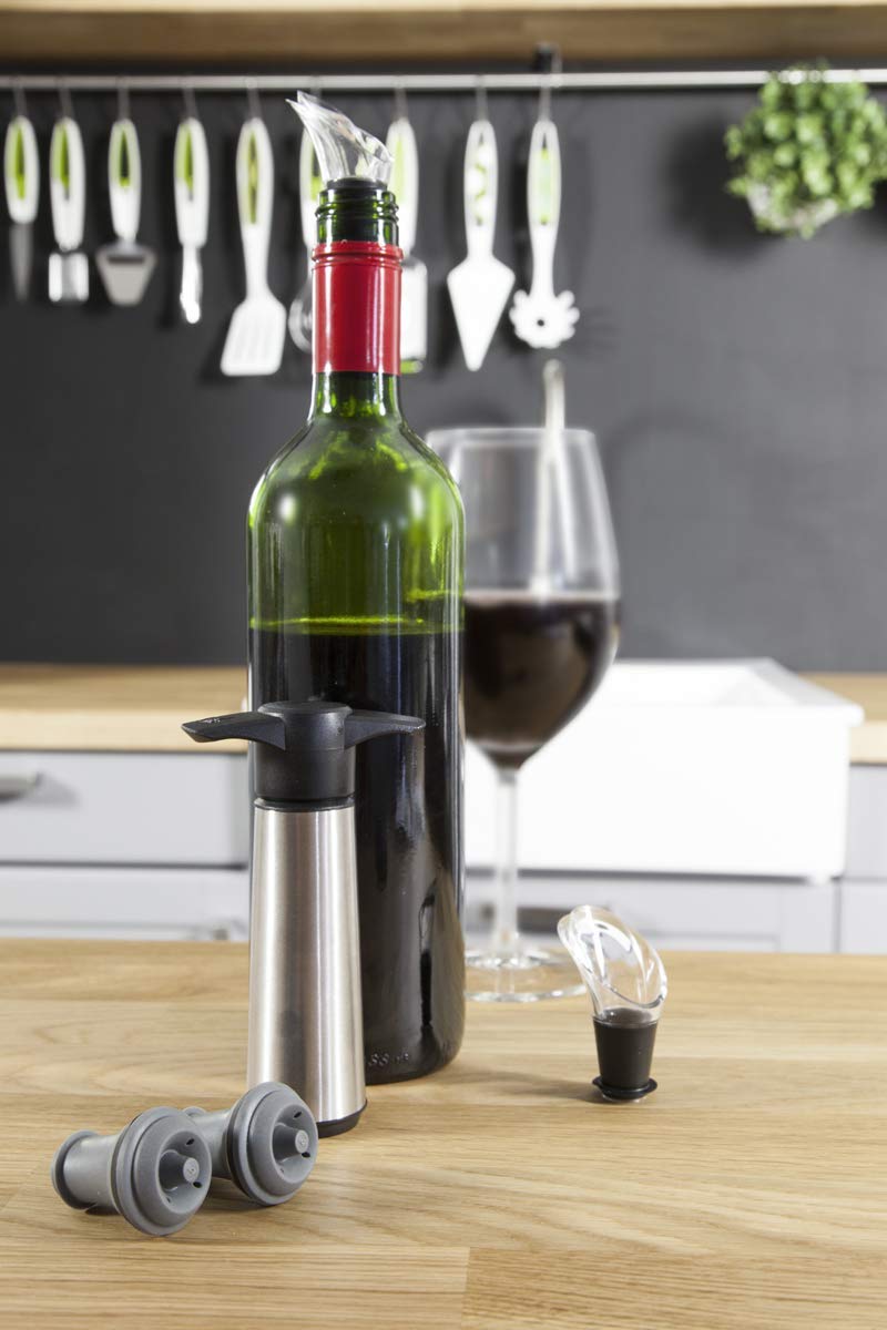 vacu vin Stainless Steel Set (Includes 2 Stoppers and 2 Servers)