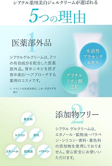 Amazon 背中ニキビ シアクル ゲルクリーム 100g 背中にきび ニキビ跡 薬用 クリーム 医薬部外品 Siaql 乳液 クリーム 通販