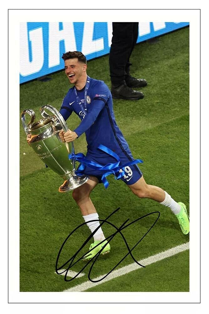 Mason Mount Signed 12x8 Inch Photo Print Pre Printed Signature Chelsea Football Autograph Gift