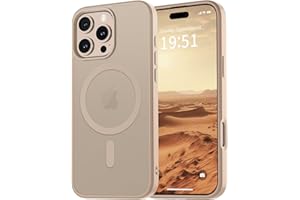 vnnink for iPhone 16 Pro Max Case,Magnetic Matte Military Grade Drop Protection Translucent Cell Phone Cover - Slim Rugged Durable Shockproof Bumper Case-Desert Gold