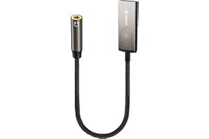 LOKUKA Bluetooth 5.3 to Aux Adapter for Car or Amp, USB to 3.5mm Female Bluetooth Receiver, Compatible with Wired Speaker, Car or Amplifier for Hands-Free Call, Voice Navigation, Music, Brown