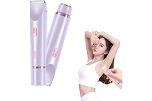 IUI Beauty Shaver, IUI Beauty Electric Shaver, 2-in-1 Painless Bikini Hair Trimmer, Gentle & Safe, on The Go, Smooth and Painless, IPX7 Waterproof Dual-Head Design, Wet & Dry Use Leafverve(Purple)