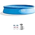 INTEX 28157EH 15ft x 33in Easy Set Inflatable Swimming Pool Set Includes 530 GPH Cartridge Filter Pump Puncture-Resistant Material 2587 Gallon Capacity 26in Water Depth