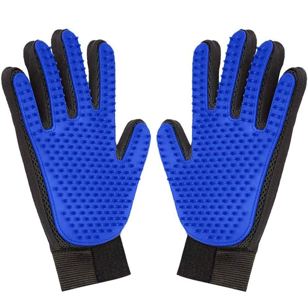 Photo 1 of 1 Pair Pet Grooming Glove,Gentle Deshedding Brush Glove Hair Remover Brush for Dogs,Cats & Horses with Long & Short Fur