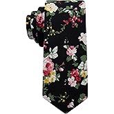Mantieqingway Men's Cotton Printed Floral Neck Tie Skinny Tie