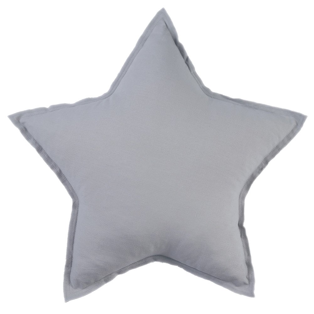 Warm Color Series Creative Handmade Home Cotton and Linen Star Pillow Sofa Cushion (Light Gray)