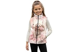 Frymappies Kids Warm Fleece Vest Girls Sleeveless Jacket 2-12 Years Old Winter Soft Full Zip Outerwear Coat with Pockets