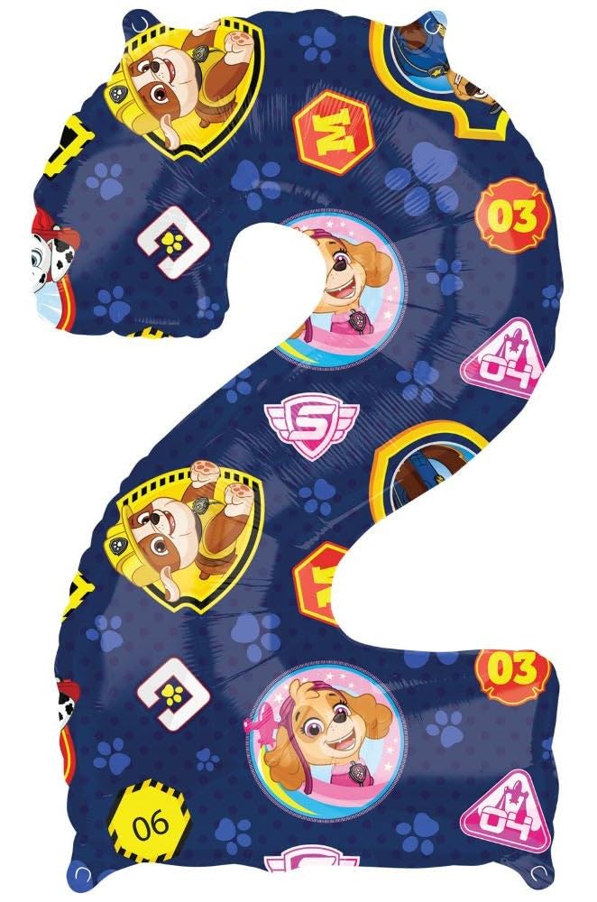(PKT) Child Paw Patrol Number 2 Foil Balloon