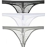 Kweltzeit Men's Thongs G Strings T-Back Thongs Transparent Underwear Men's G-Strings Underwear