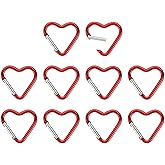 PATIKIL Heart Shape Snap Hook, Aluminum Alloy Heart-Shaped Keychain Clip Spring Key Holder for Camping Fishing Hiking
