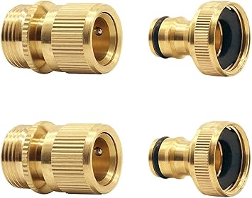 Hydrogarden Garden Hose Quick Connector Brass Quick Hose End Connector Garden Hose Nozzle Connect Kit Quick Disconnect Hose Fittings Male And Female 3 4 Inch 2sets Amazon Co Uk Diy Tools