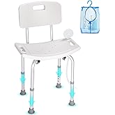 VEVOR Shower Chair,Shower Seat with Back,Adjustable Height Shower Stool,Shower Chair for Inside Shower Bathtub,Non-slip Bathr