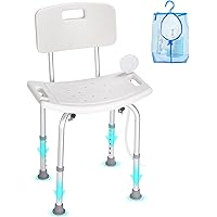 VEVOR Shower Chair,Shower Seat with Back,Adjustable Height Shower Stool,Shower Chair for Inside Shower Bathtub,Non-slip Bathr