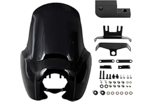 FATECIM Headlight Fairing with 15'' Blackout Windshield Windscreen for Harley Dyna T-Sport FXDXT FXD FXDC FXDB FXDL FXDLS