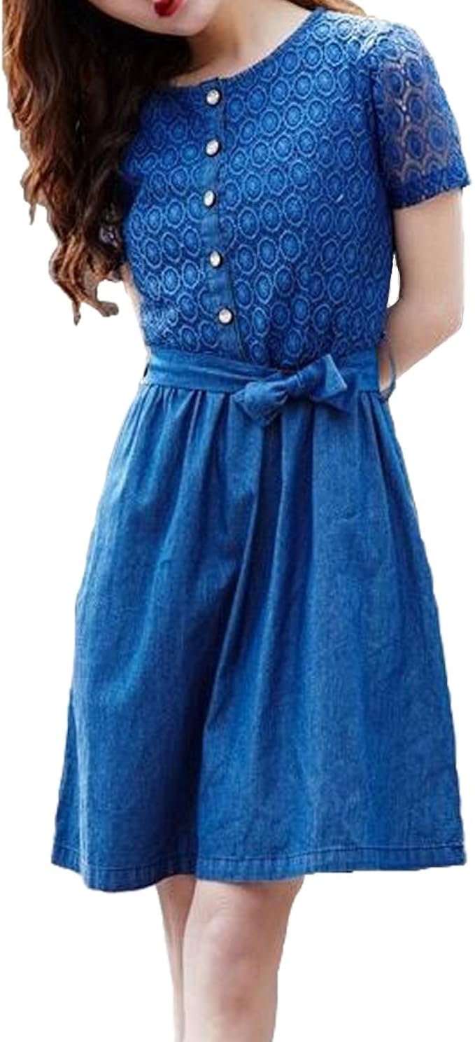 Jeans Kleid Mit Spitze Jeans Kleid Mit Spitze