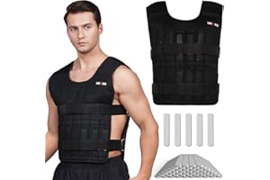 Adjustable Weighted Vest 44LB Workout Weight Vest Training Fitness Weighted Jacket for Men Women (Included 96 Steel Plates We