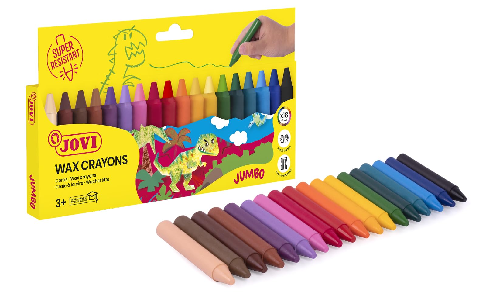 Jovi Pack of 18 Assorted Wax Crayons - 980/18