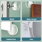 efbock 6pcs Transparent Silicone Door Stopper Wall Protector Bumper Guard 1.57 view 2