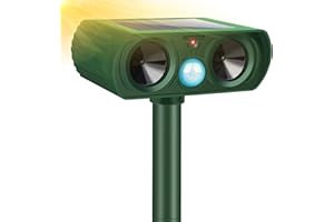 DEFENDY Solar Animal Repeller, 2024 Upgraded Cat Repellent Outdoor, Waterproof Ultrasonic Repellent with PIR Sensor Deer Repeller Repel Dogs Raccoon Rabbit Skunk Coyote Squirrels for Yard Garden