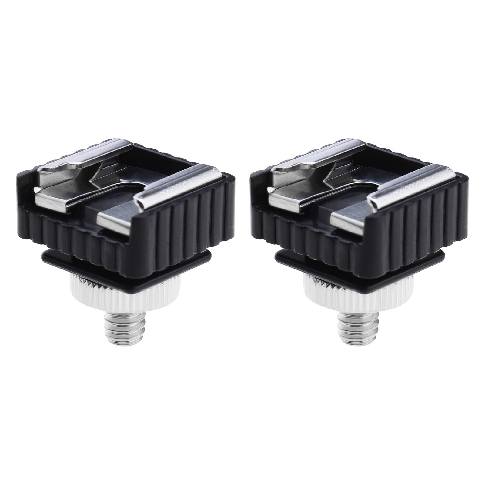 The Lord of the Tools 2PCS Flash Hot Shoe Mount Adapter to 1/4 Thread Hole with 1/4"-20 Male to 1/4"-20 Male Tripod Screw Adapter Compatible with Canon 580EXII/580EX/430EXII/430EX