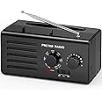 Goodes Am Fm Radio Portable, Transistor Radio Battery Powered with Best Reception, Loud Speaker, Large Tuning Knob, Headphone Jack, Support USB Power Supply, Perfect for Home/Outdoor/Emergency Use