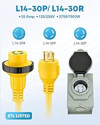 Kohree 30 Amp Generator Cord and Pre-drilled Power