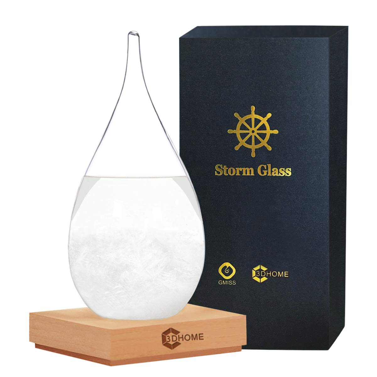 Storm Glass Water Drop Shaped Crystal Ball, Christmas Decoration Storm Glass Weather Forecaster Weather Station, Fashion Creative Office Desktop and Home Decor (X-Large)