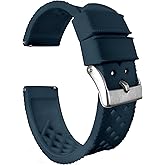 BARTON WATCH BANDS, 19mm Navy Blue - Tropical-Style 2 Watch Bands - Quick Release - Choose Strap Color & Width