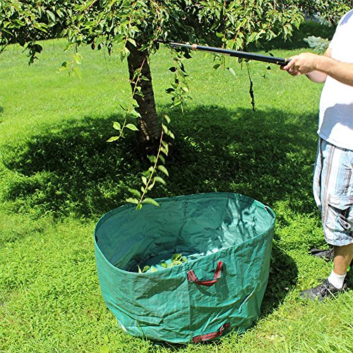 SYOOY 63 Gallon Garden Tool Trash Bag Green Lawn Garbage Storage Bag with Handles for Outdoor Garden Lawn - 18 Inches Height x 32 Inches Width