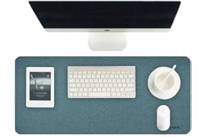 Hagibis Desk Pad, Natural Cork Large Desk Blotter Protector, Superfine Surface Material Dual Sided Desk Writing Mat for Office, Home, Gaming (Cork+Blue, 24.4" x 11.8")