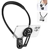 NEEWER Magnetic Neck Holder for Action Camera & Phone, Hands Free Tripod Chest Mount Compatible with GoPro DJI Insta360 Magsafe iPhone Android, Phone Holder for Video Recording POV Vlog, GP16