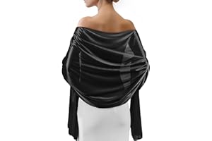 Sofier Satin Shawl Wraps for Women Evening Dresses Wedding Bridal Party Silky Scarf Formal Cover Up Bridesmaid Gifts