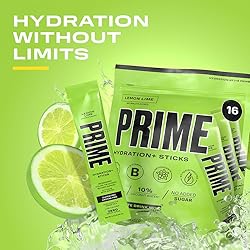 PRIME HYDRATION+ Sticks Ice Pop, Lemon Lime, and