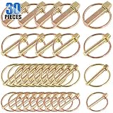 Glarks 30Pcs Heavy Duty Lynch Pin Assortment Kit for Farm Tractors Trailers Trucks Mowers