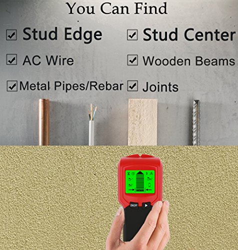 Stud Wall Sensor Finder Center-Finding with Live AC Wire Wood Metal Scanner Warning Detection, Battery Included - Thumbnail 3