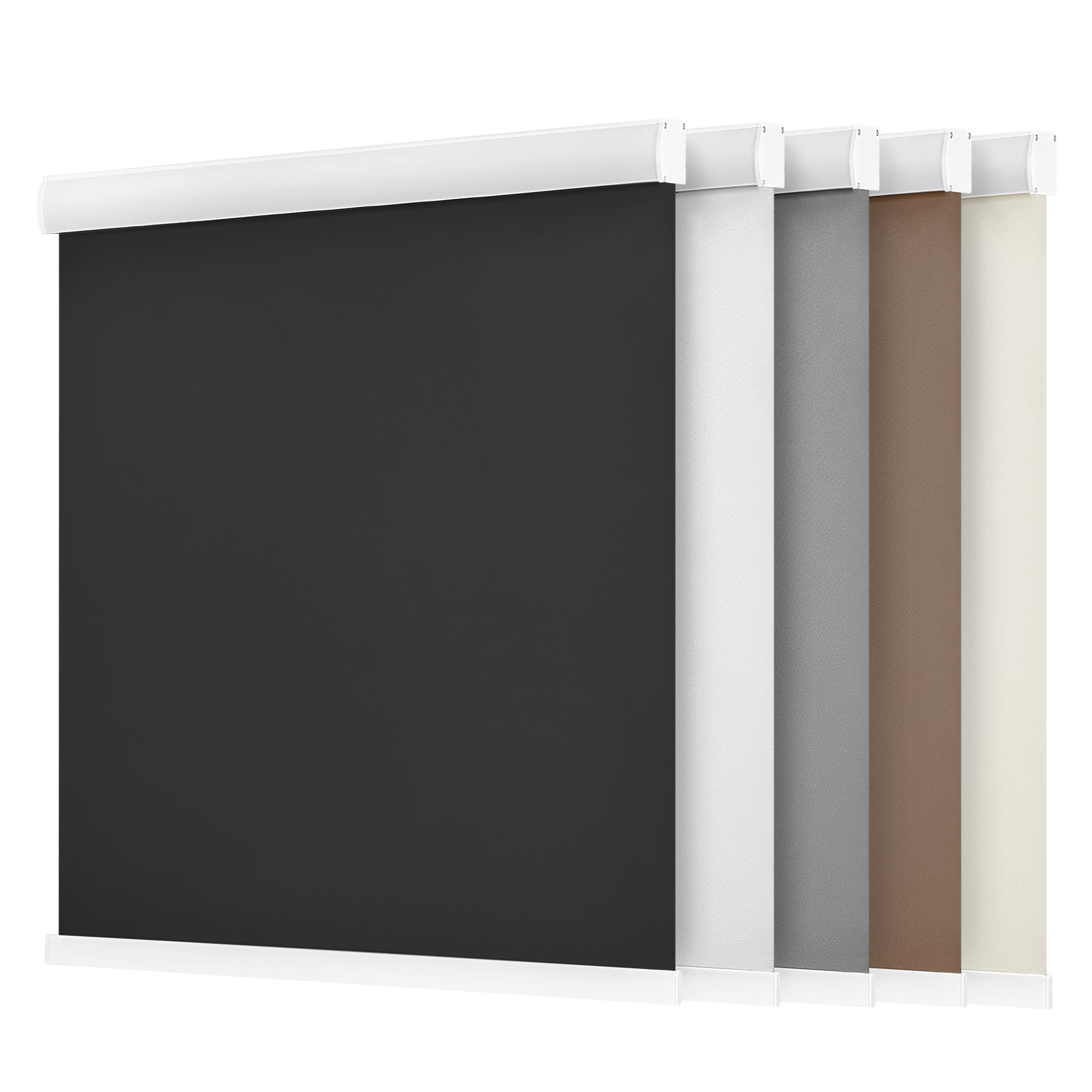Photo 1 of (missing hardware) LazBlinds Cordless Roller Shades, Free-Stop Blackout Roller Blinds with Cassette Valance, Thermal Insulated