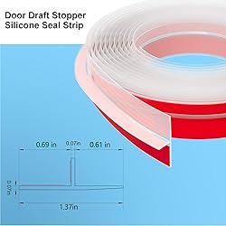 Elvone T-Shaped Door Draft Stopper, 1.37 in x 40 Ft
