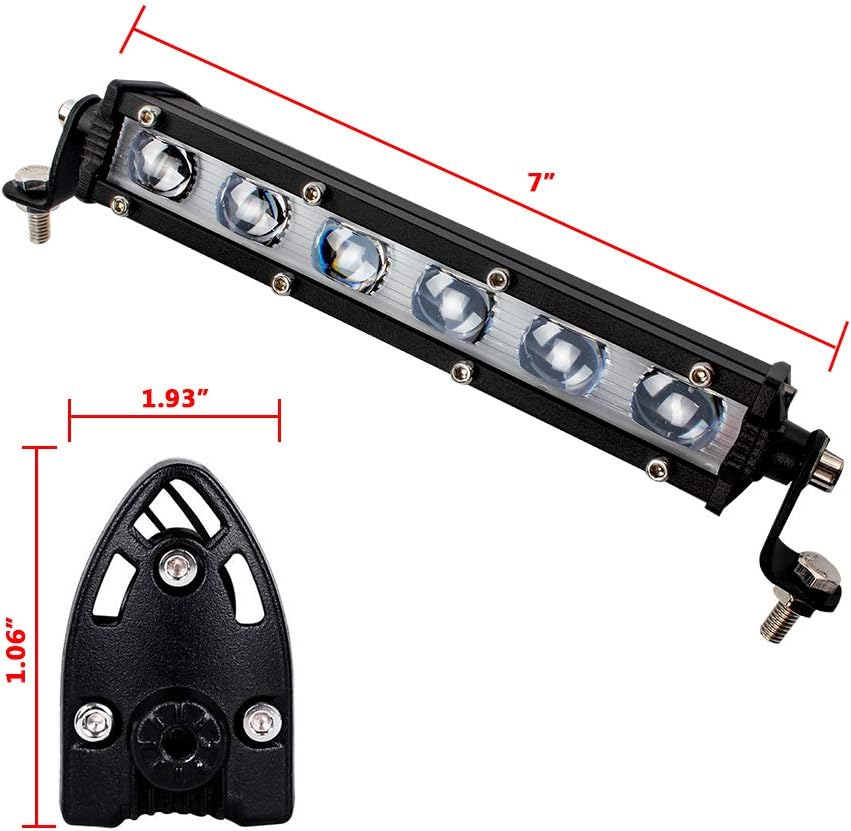 Single Row LED Light Bar 60W, GES 7 Inch 6 COB Universal LED Fog Lights, LED Driving Light/Work Lights for Trucks Jeep SUV Boat ATV LED Golf Cart Lights(2 Pack, 12-24V DC): Automotive