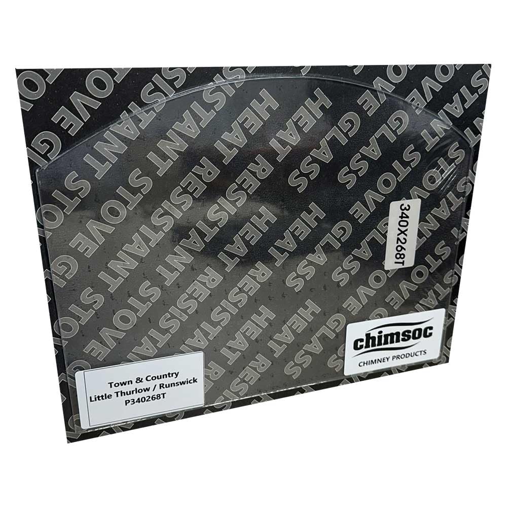 Chimsoc Replacement Stove Glass - Town and Country Little Thurlow/Runswick (340mm x 268mm Arched Top)