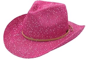 C.C Sparkly Sequin Cowboy Hat with Suede String Trim