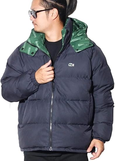 Amazon ラコステ Lacoste ダウンジャケット リバーシブル メンズ Usaモデルmen S Live Print Lined Reversible Quilted Jacket Bh8014 51 ネイビーグリーン L 並行輸入品 コート ジャケット 通販